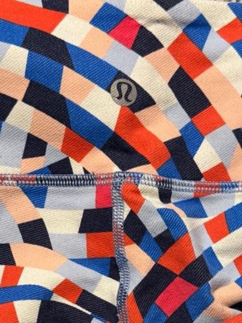 lululemon athletica Multicolor Geometric Leggings — Blue, Navy, Peach & Red